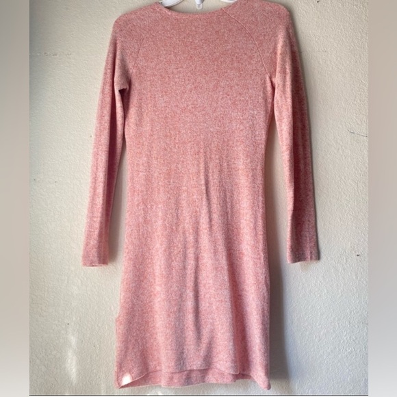 Free People Ginger Cozy Tie Front Sweater Dress Light Pink size XS NWOT​​ - Picture 7 of 9